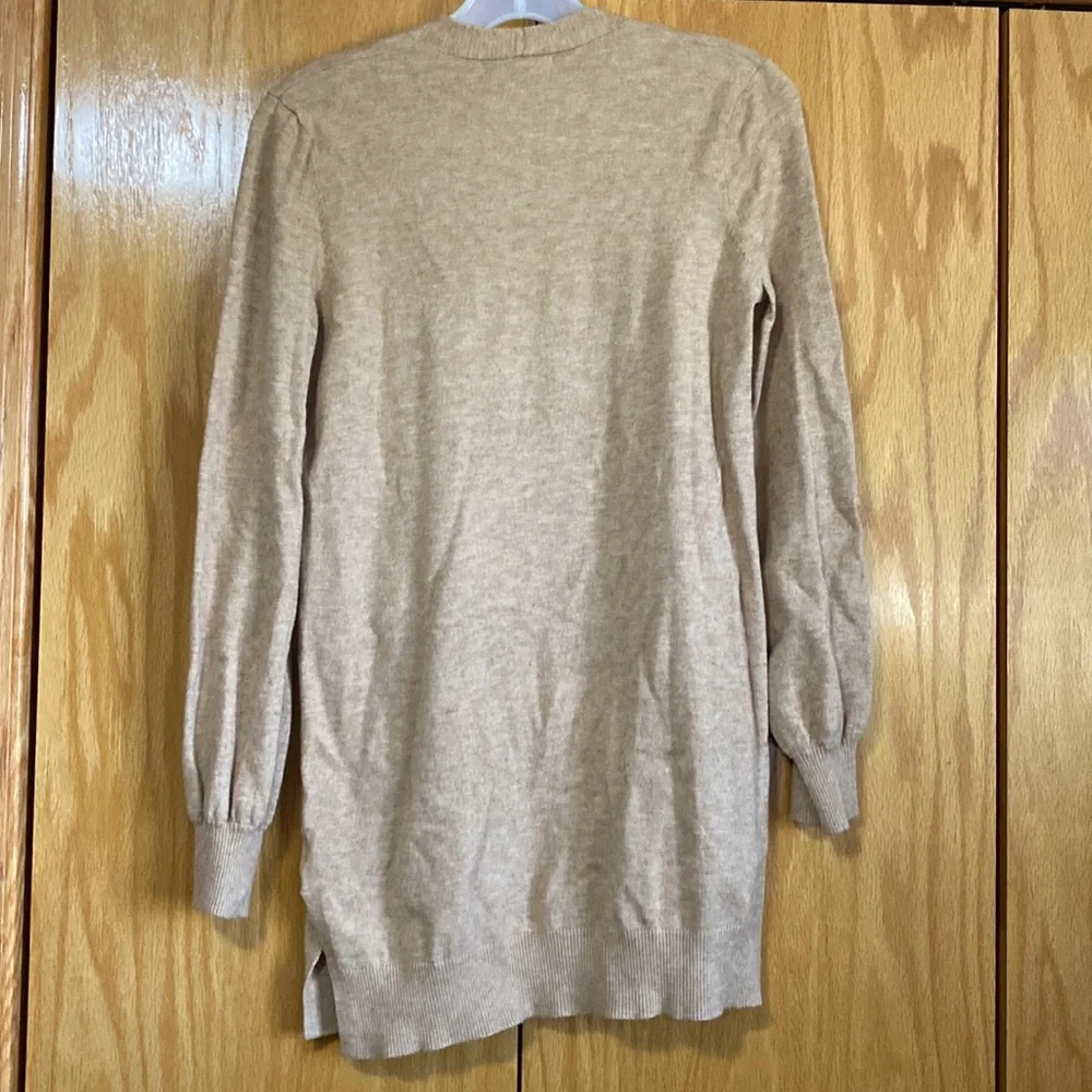 Girls tan open front cardigan